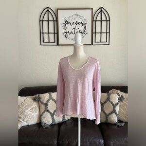 Sundance 100% Linen White Red Stripe Mariner Journey Hi-Low Hem Top Size S Beach